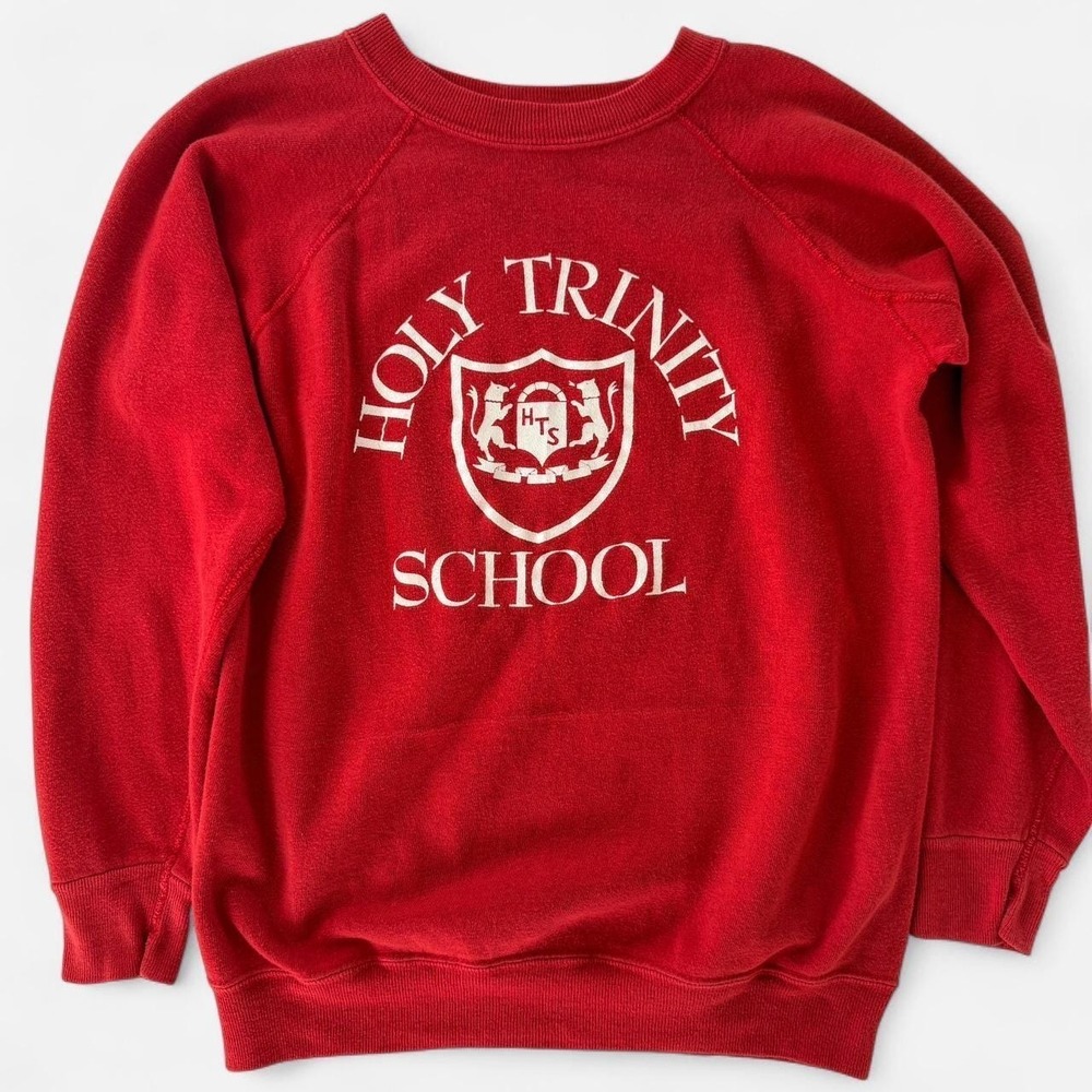 Vintage 1970s Collegiate Pacific Red Crewneck Holy Trinity Sweatshirt - Picture 6 of 6